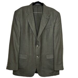 Oscar de la Renta Green Silk Wool 2 Button Sportscoat Blazer Sz 42L